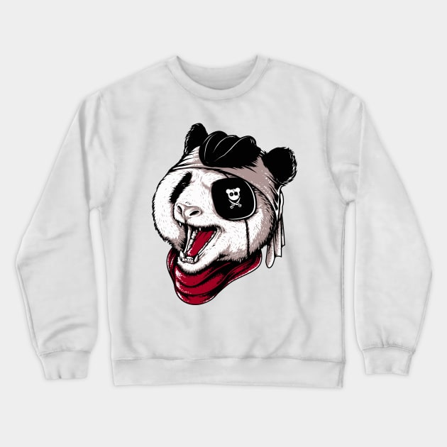 Panda pirate Crewneck Sweatshirt by Mako Design 
